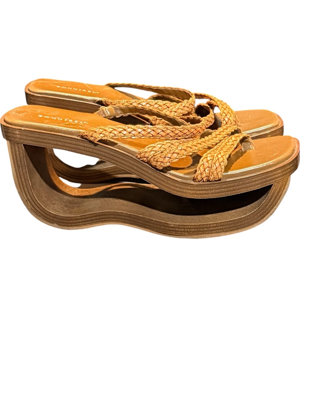 ULTRA RARE VINTAGE Y2K BONNIBEL SCULPTURAL CUTOUT WEDGES! - Picture 10 of 11